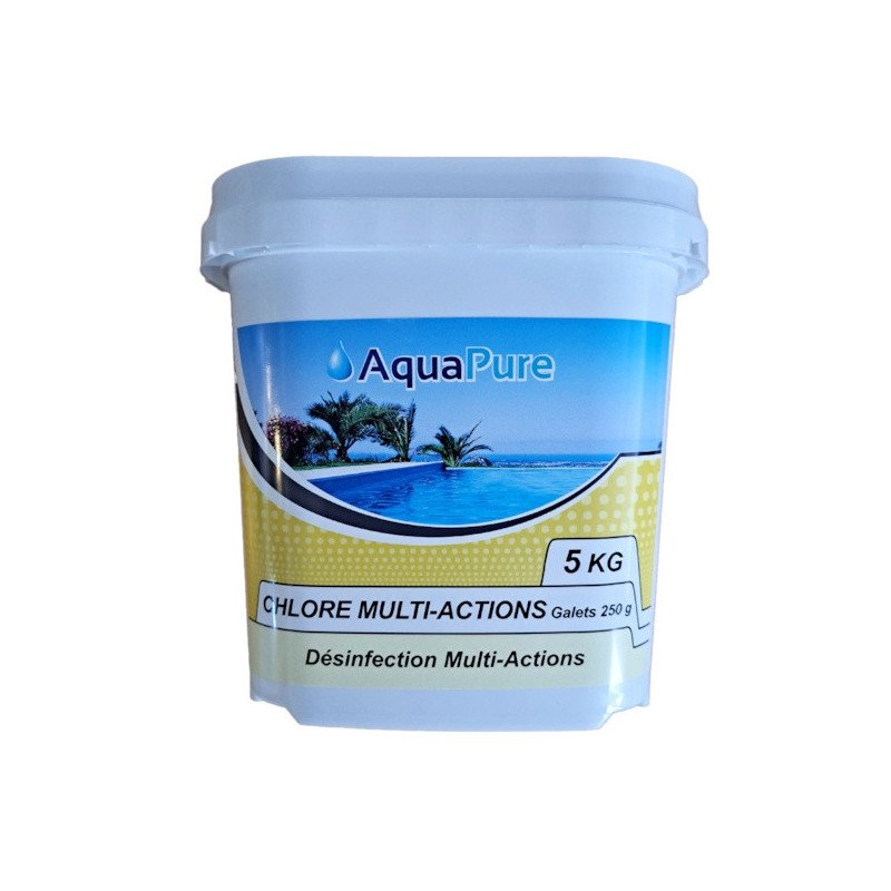 Chlore multi-actions galets de 250g Aquapure - pot de 5kg